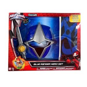 Power Rangers Ninja Steel Blue Ranger Hero Set Bandai Mask Sword Star New